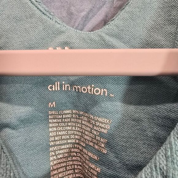 All in Motion Aqua Ribbed V-Neck Bra - Picture 3 of 3